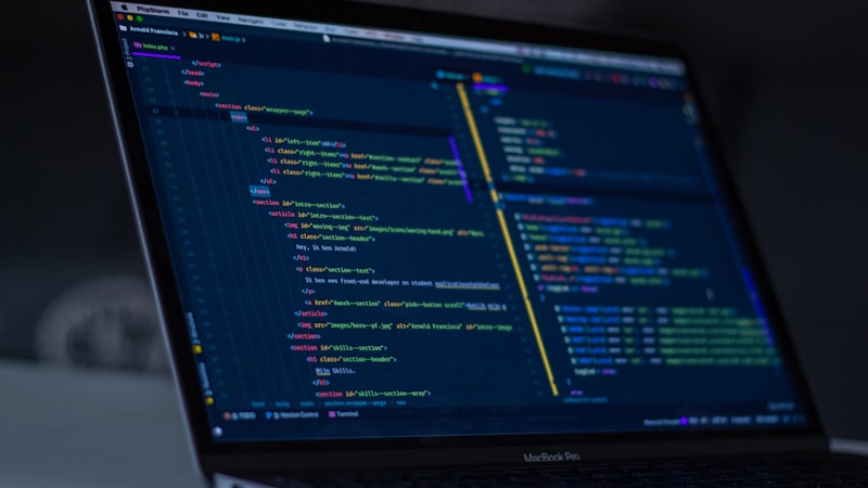 Code displayed on a dark screen